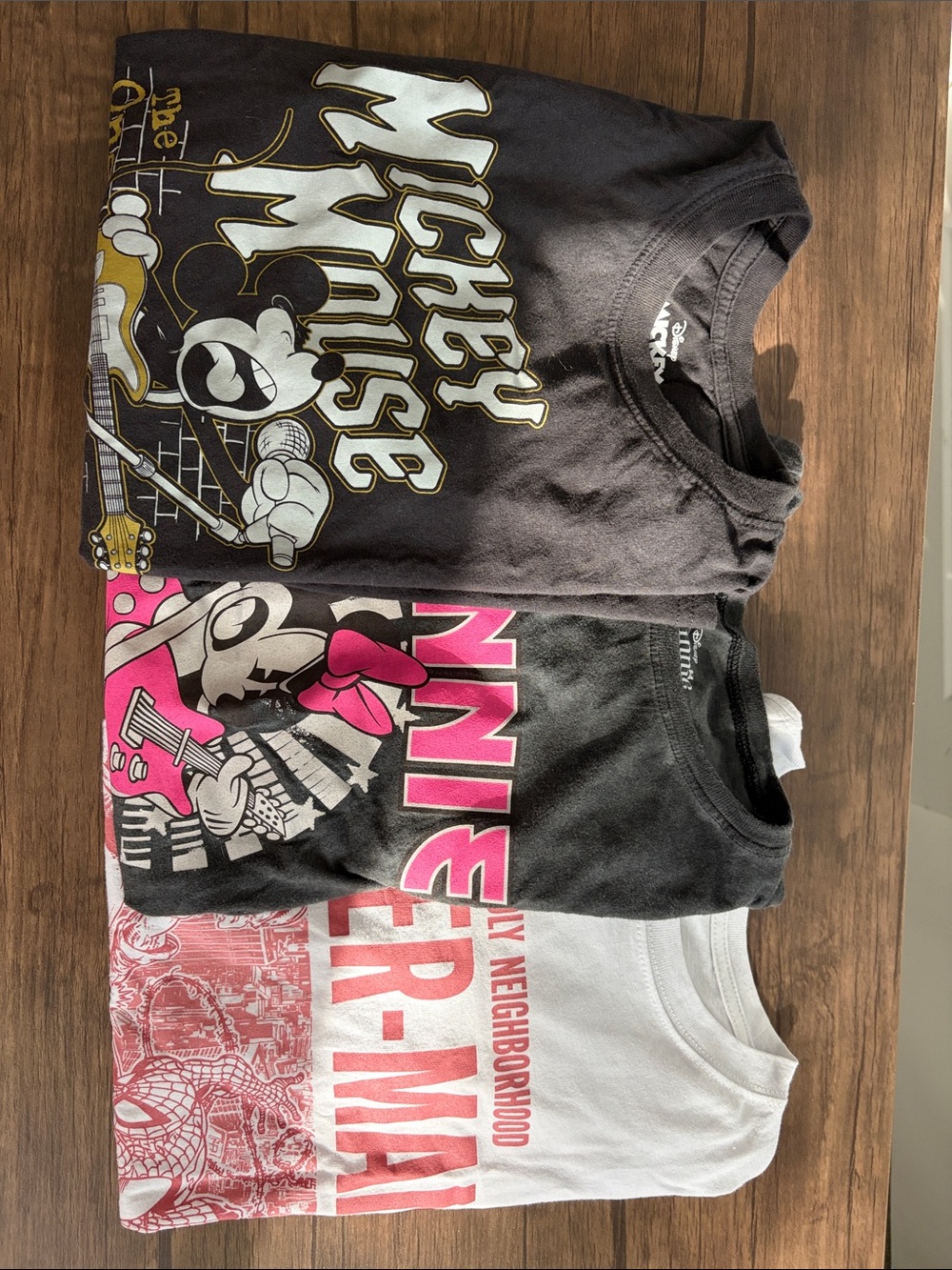 Disney Kids Graphic Tee Trio - Mickey, Minnie, Spider-Man